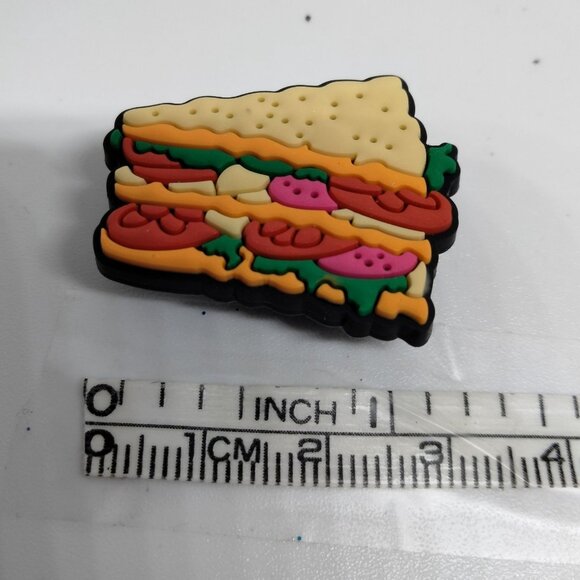 Triple Sandwich Shoe Charm  Crustless Bread - Picture 2 of 3